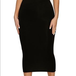 naked wardrobe stretchy midi skirt